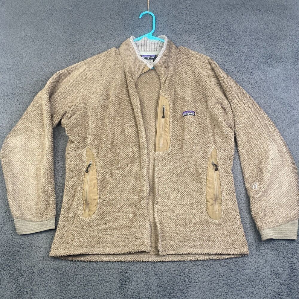 Patagonia R2 Deep Pile Fleece Jacket Size L Polartec Brown 25135 2009 Broken Zip